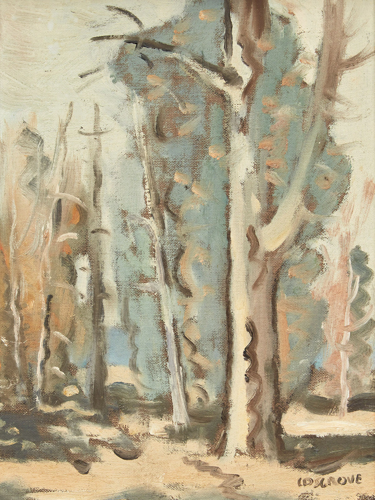 Stanley Morel Cosgrove, Landscape in La Tuque, oil on canvas laid down on board