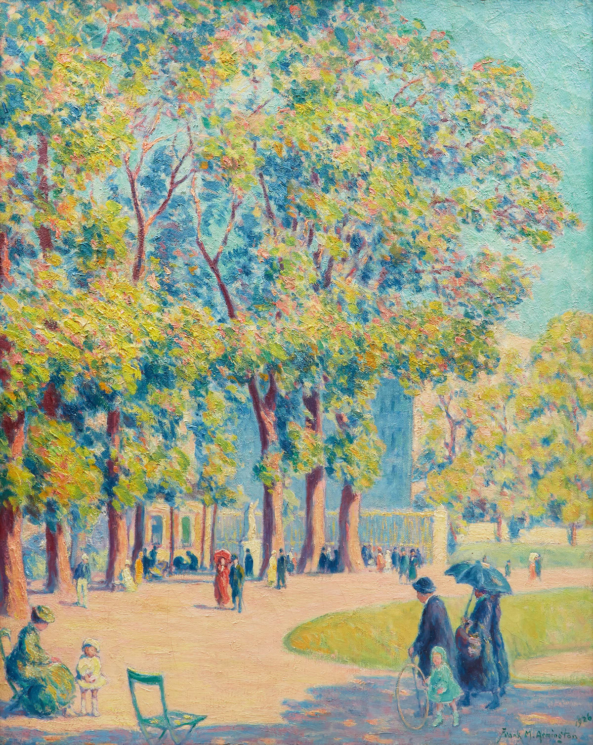 Frank Milton Armington, Le Printemps á Versailles , oil on canvas, 1926
