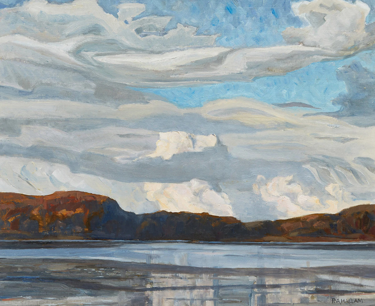 Paul A. Hallam, Fraser Lake, oil on canvas board, 2010
