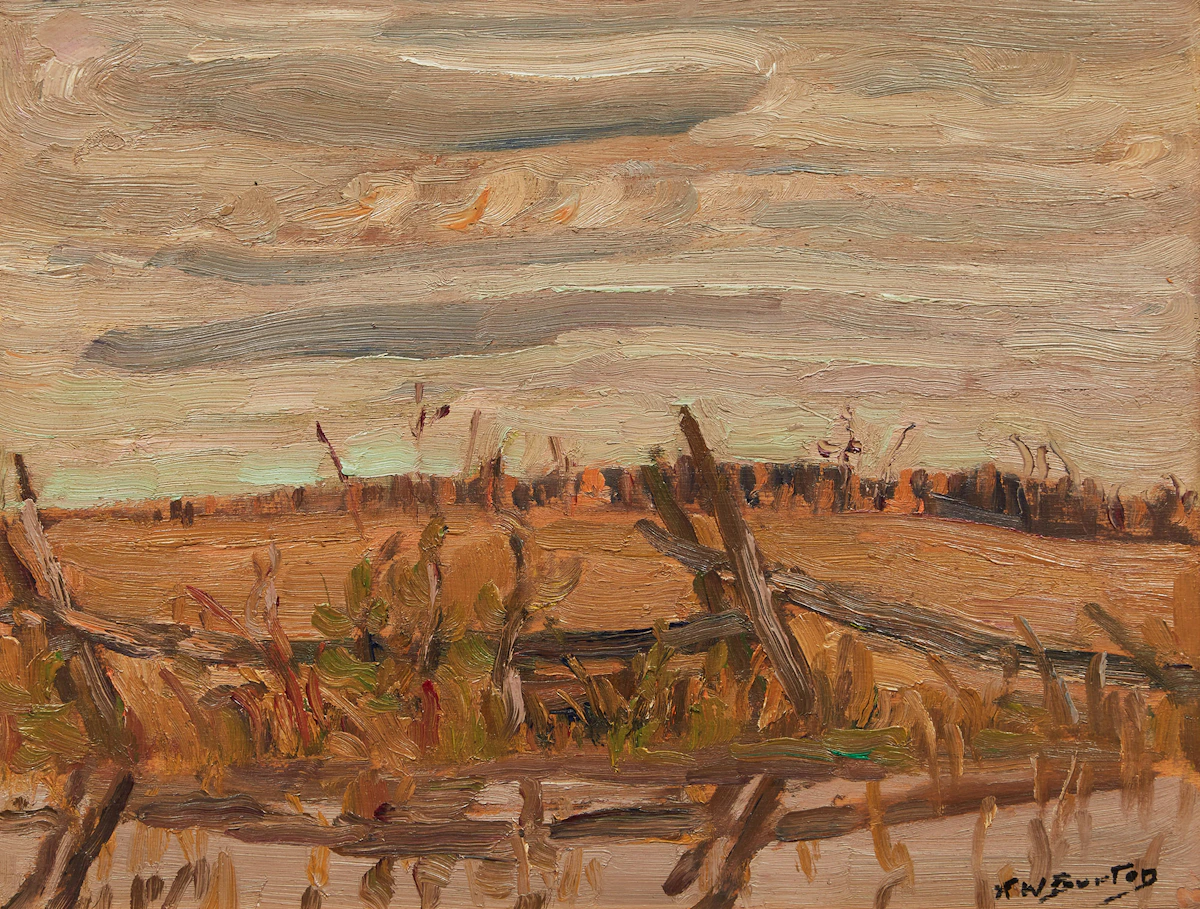 Ralph Wallace Burton, Late Fall Near Prospect, Ontario, oil on board, 1970