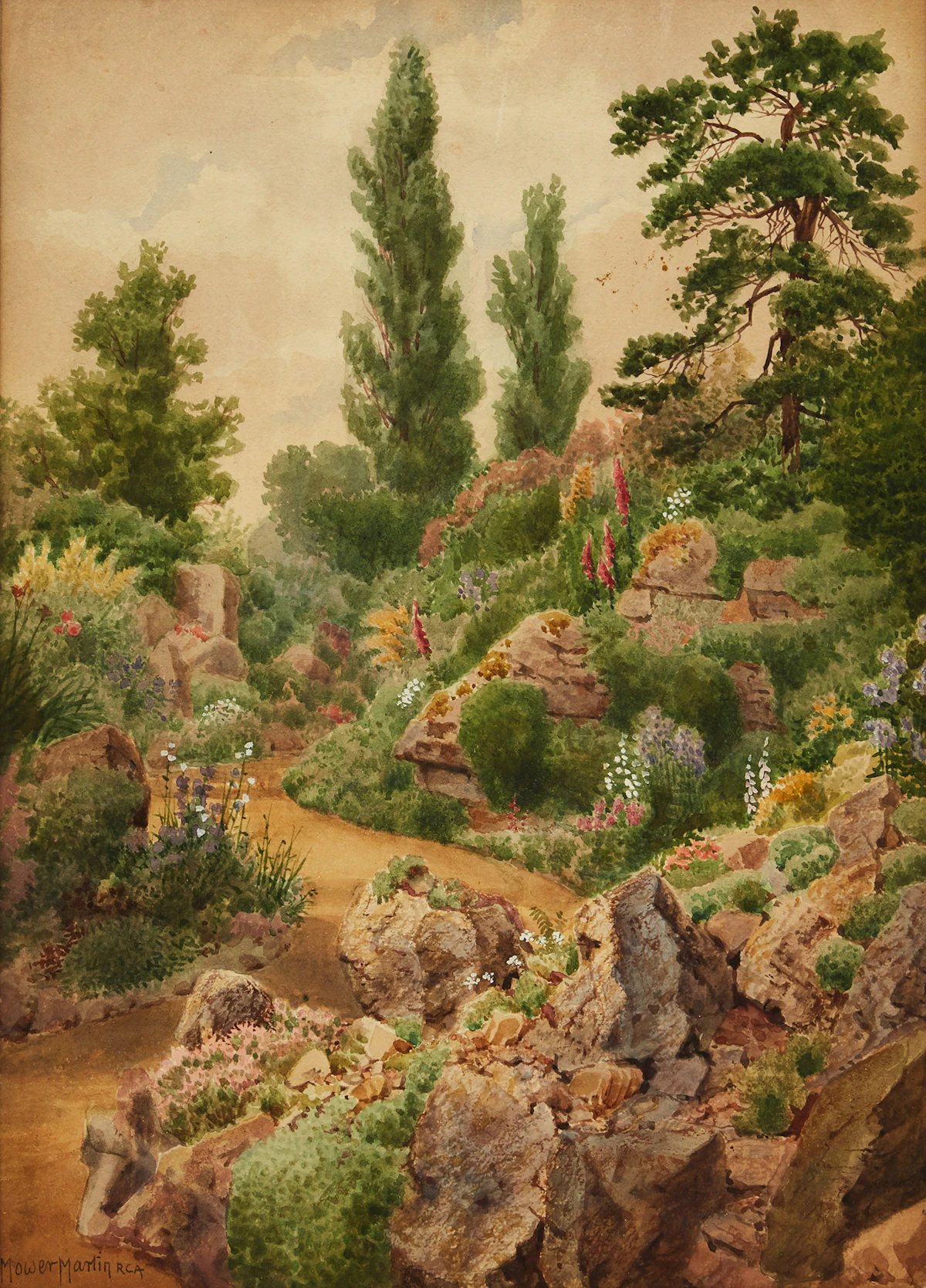 Thomas Mower Martin, Trail through a Landscape , watercolour on paper on card