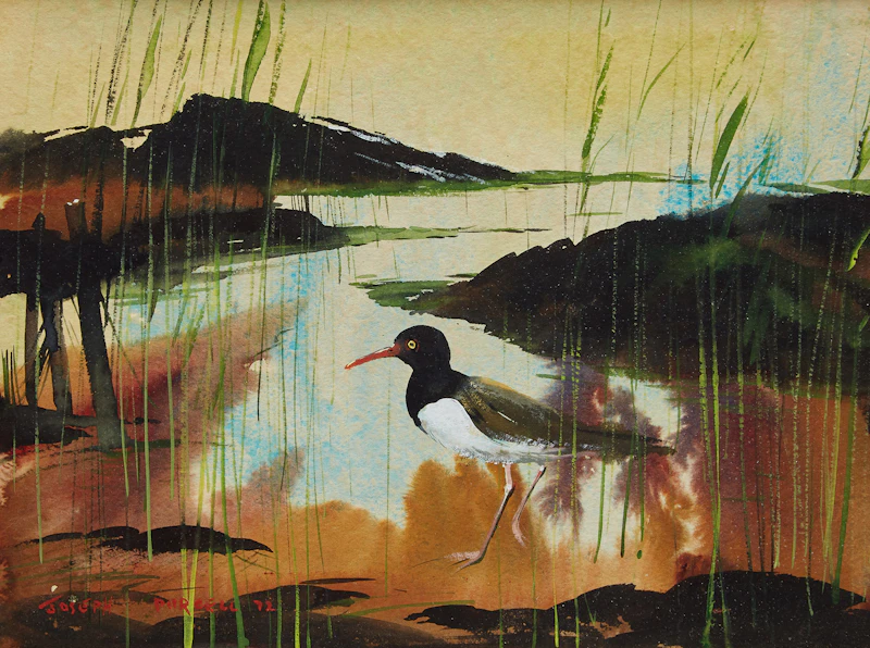 Study of a Bird; Landscape  by Joseph Purcell