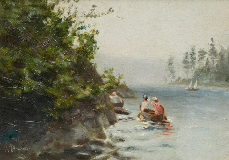 Untitled (Canoeing on the Lake)  by Frank Milton Armington