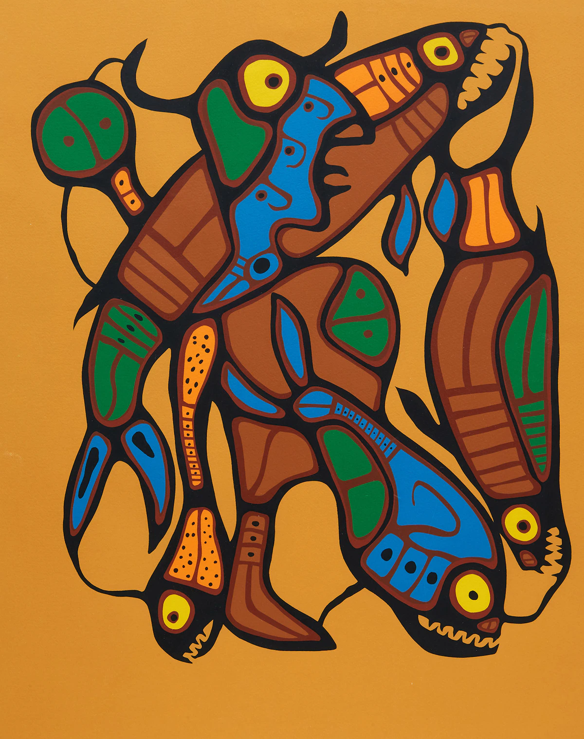 Norval Morrisseau, Metamorphosis - Man into Fish, serigraph