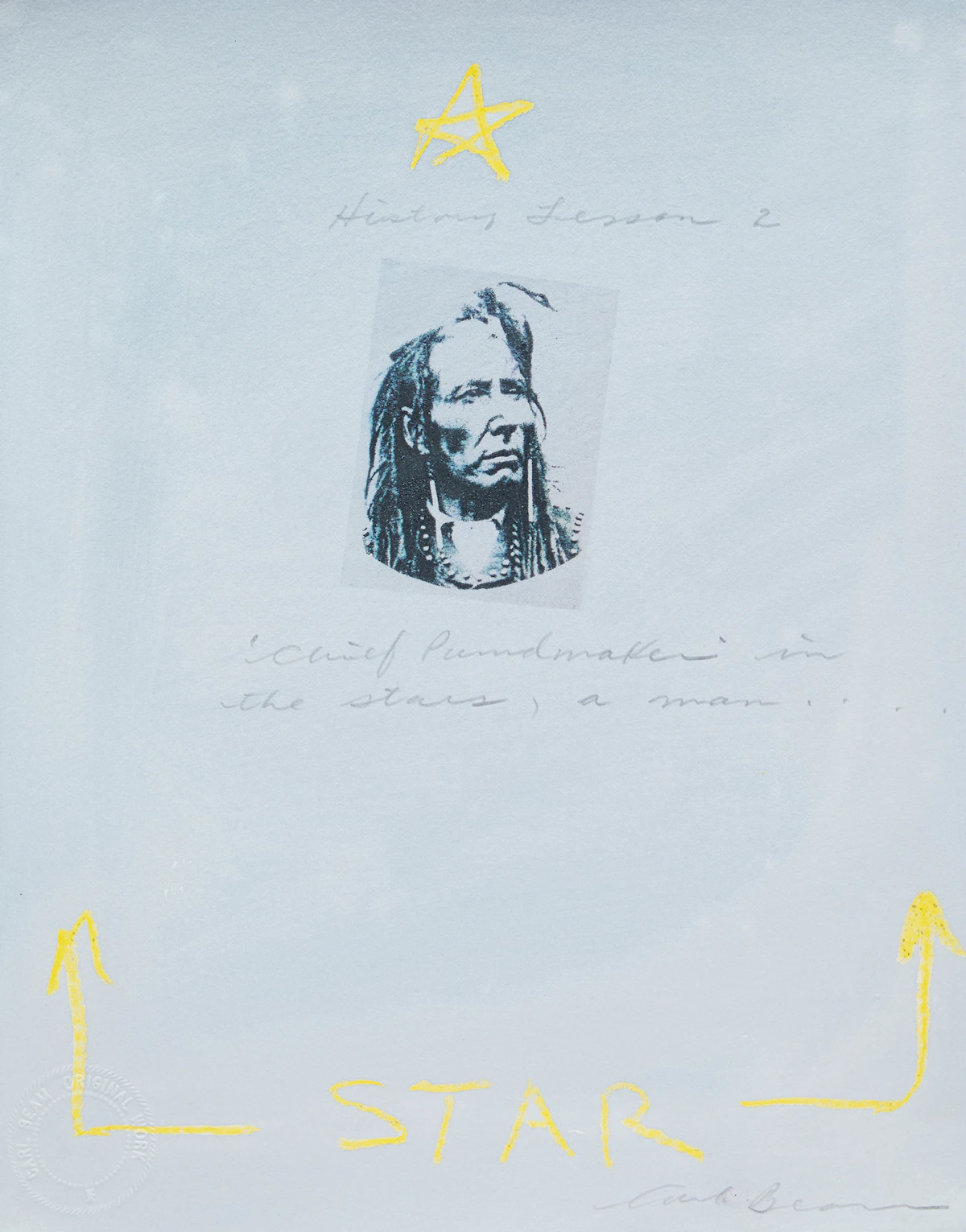 Carl Beam, Untitled (Star), mixed media on paper