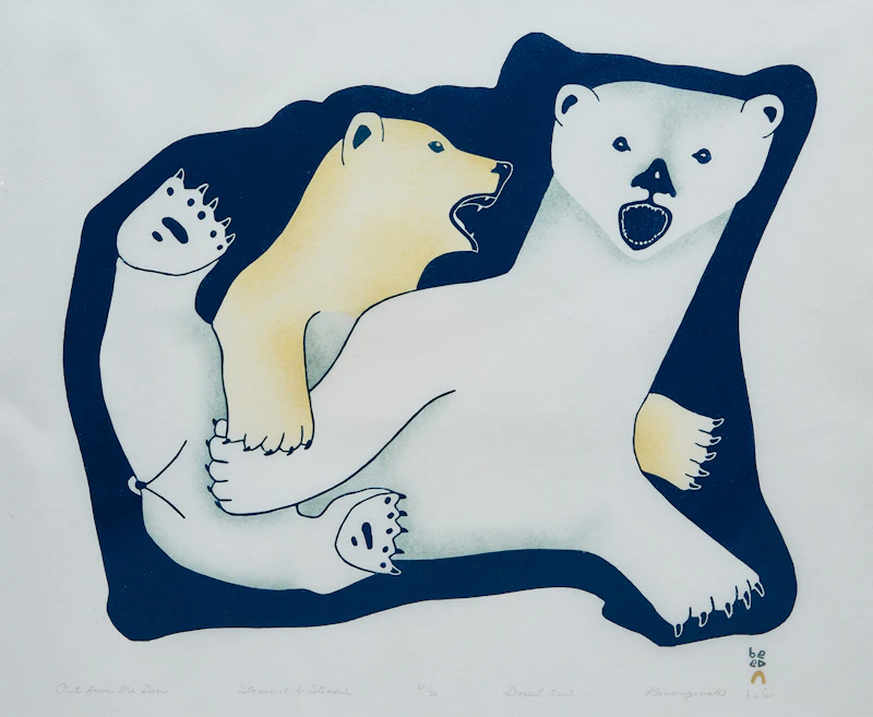 Out From the Den by Kananginak Pootoogook