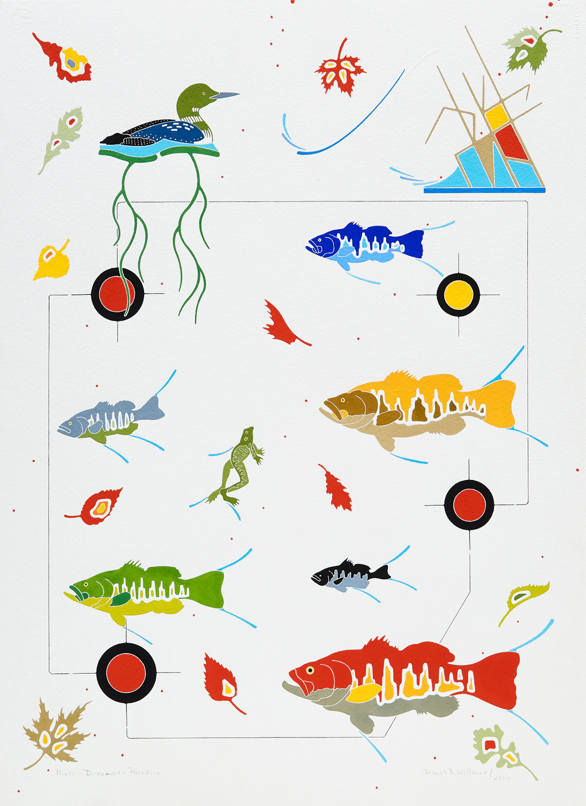 David B. Williams, Bass, Dreamers, Paradise, acrylic on paper, 2000