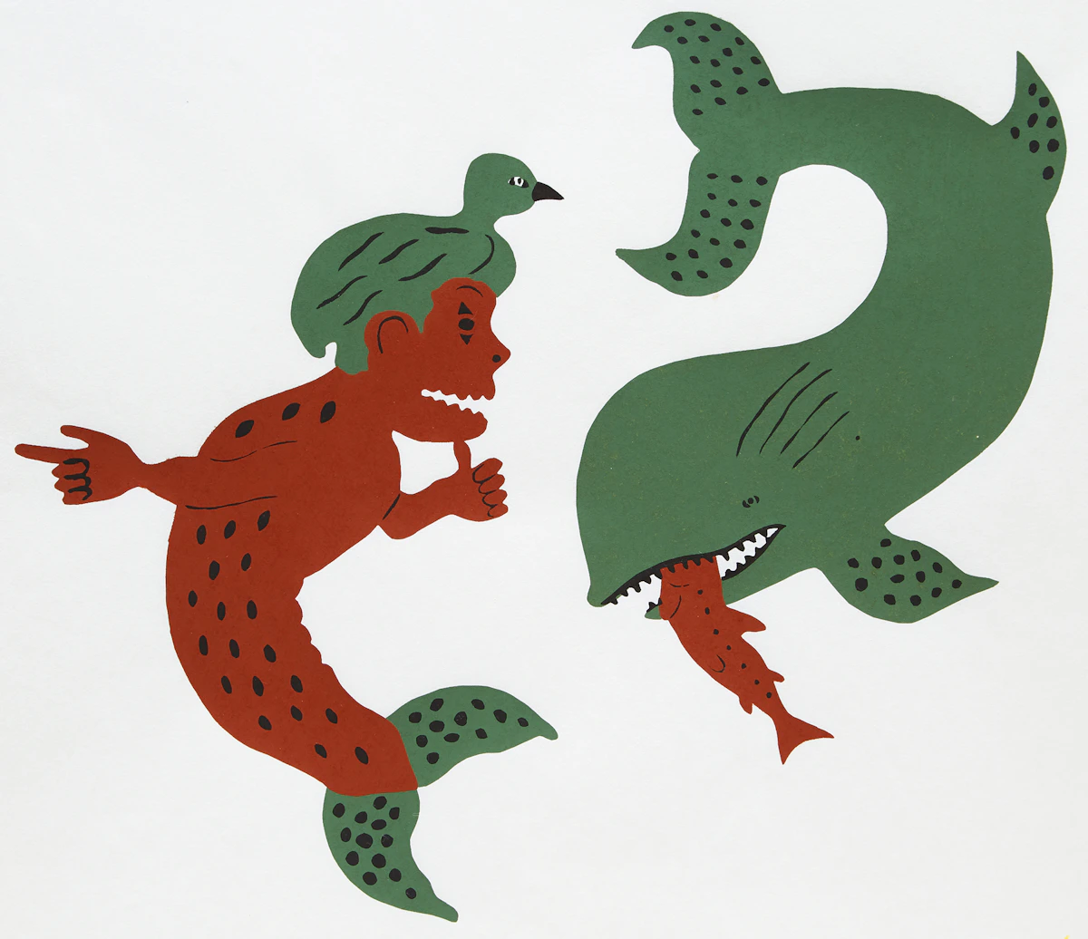Lucy Meeko, The Mermaid and the Whale, silkscreen, 1973