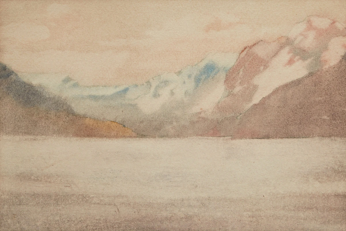 Charles John Collings, Mountain Lake, watercolour