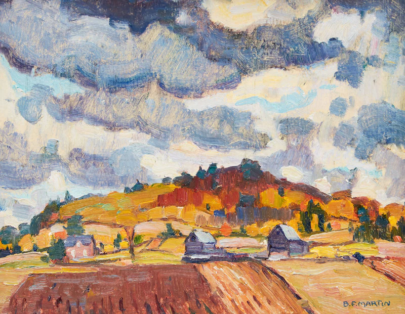 Bernice Fenwick Martin, Lowering Clouds, oil on board