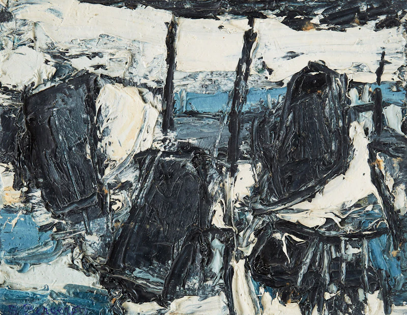 Suzanne Bergeron, Roches nares de la fosse , oil on canvas