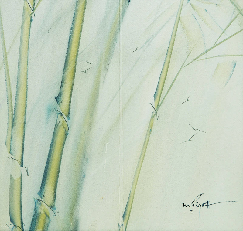 Marjorie Pigott, Bamboo Shoots, watercolour
