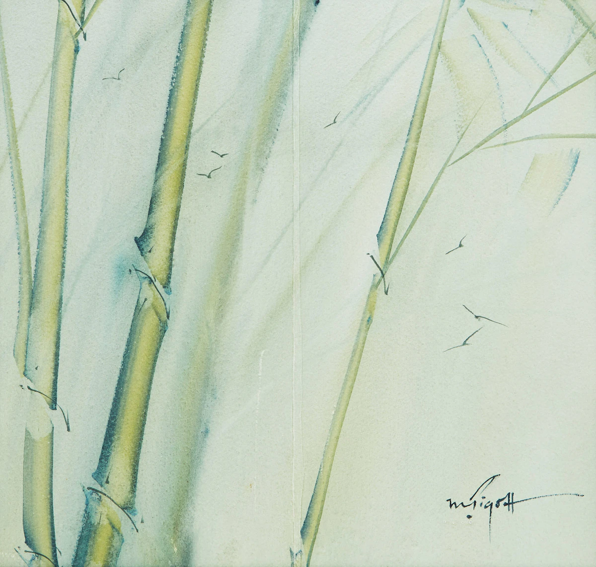Marjorie Pigott, Bamboo Shoots, watercolour