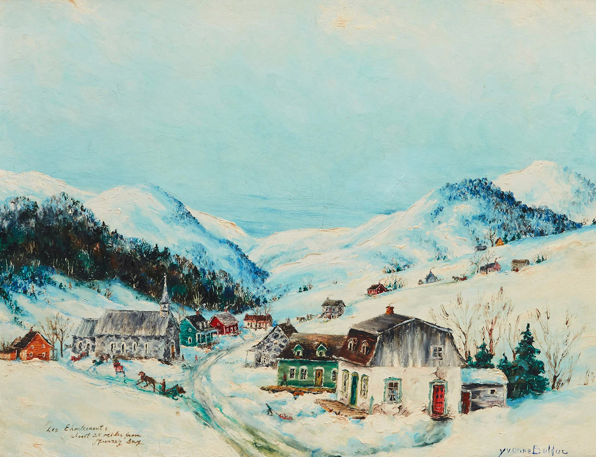 Yvonne Bolduc, Les Éboulements (about 25 miles from Murrey Bay), oil on board