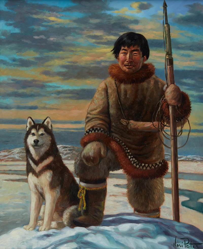 Nori Peter, Ootek the Hunter, oil on board