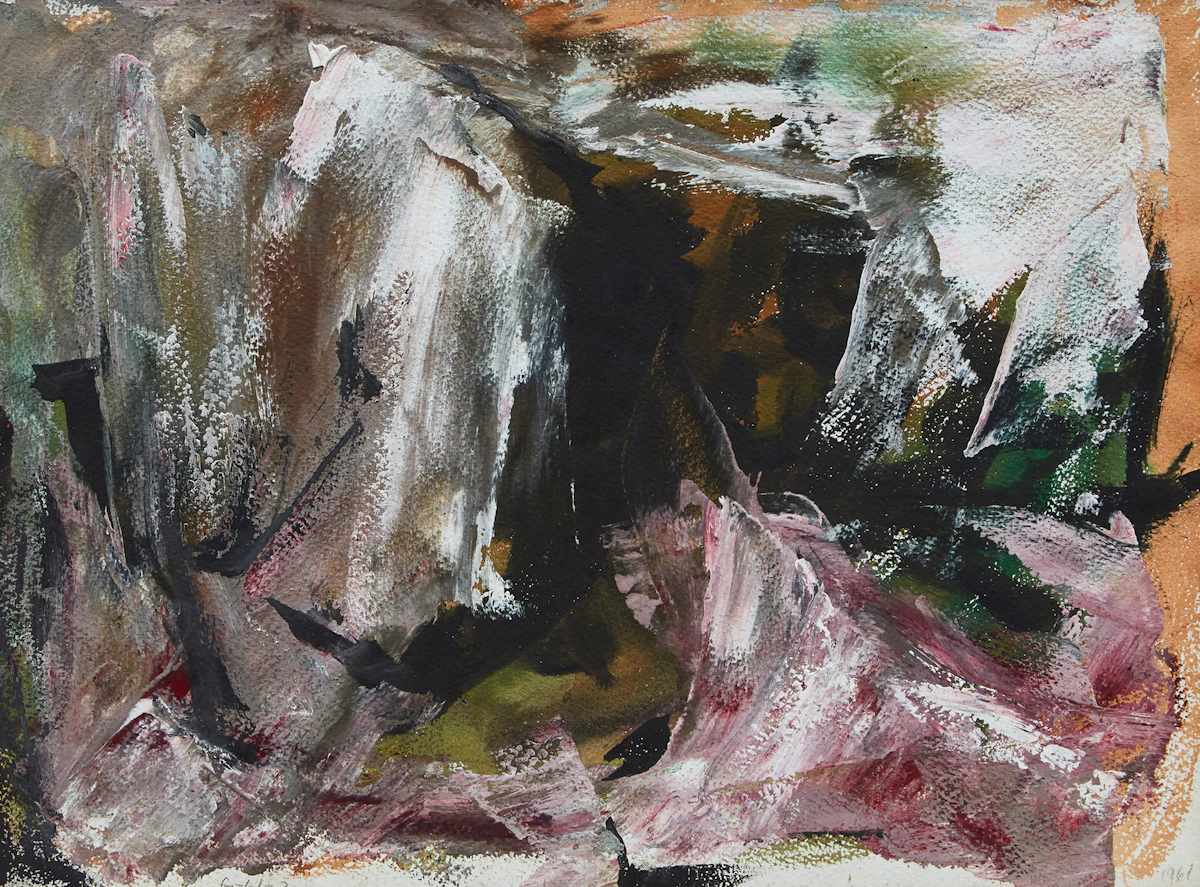 Rita Letendre, G-61-2, double-sided oil on paper, 1961; 1962