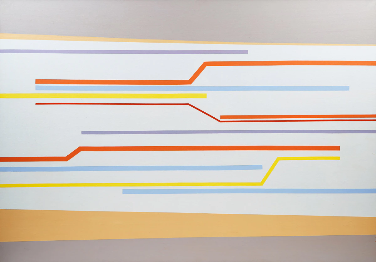 Sheila Maki, Untitled (London Tube Map), acrylic on canvas, early 1970s