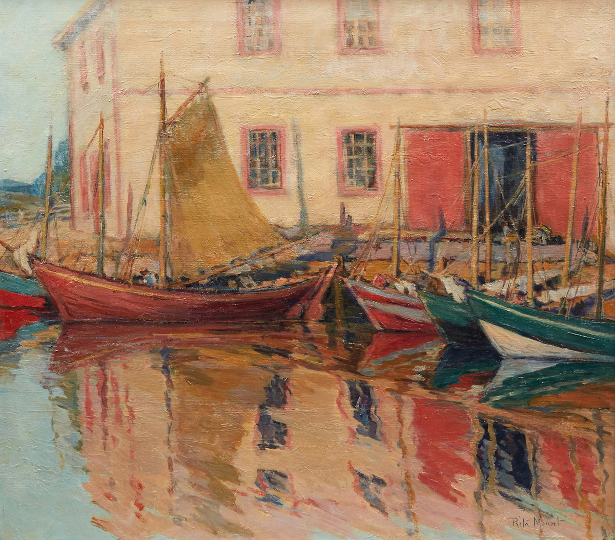 Rita Mount, Reflets dans l’eau l’Anse à Beaufils, oil on canvas