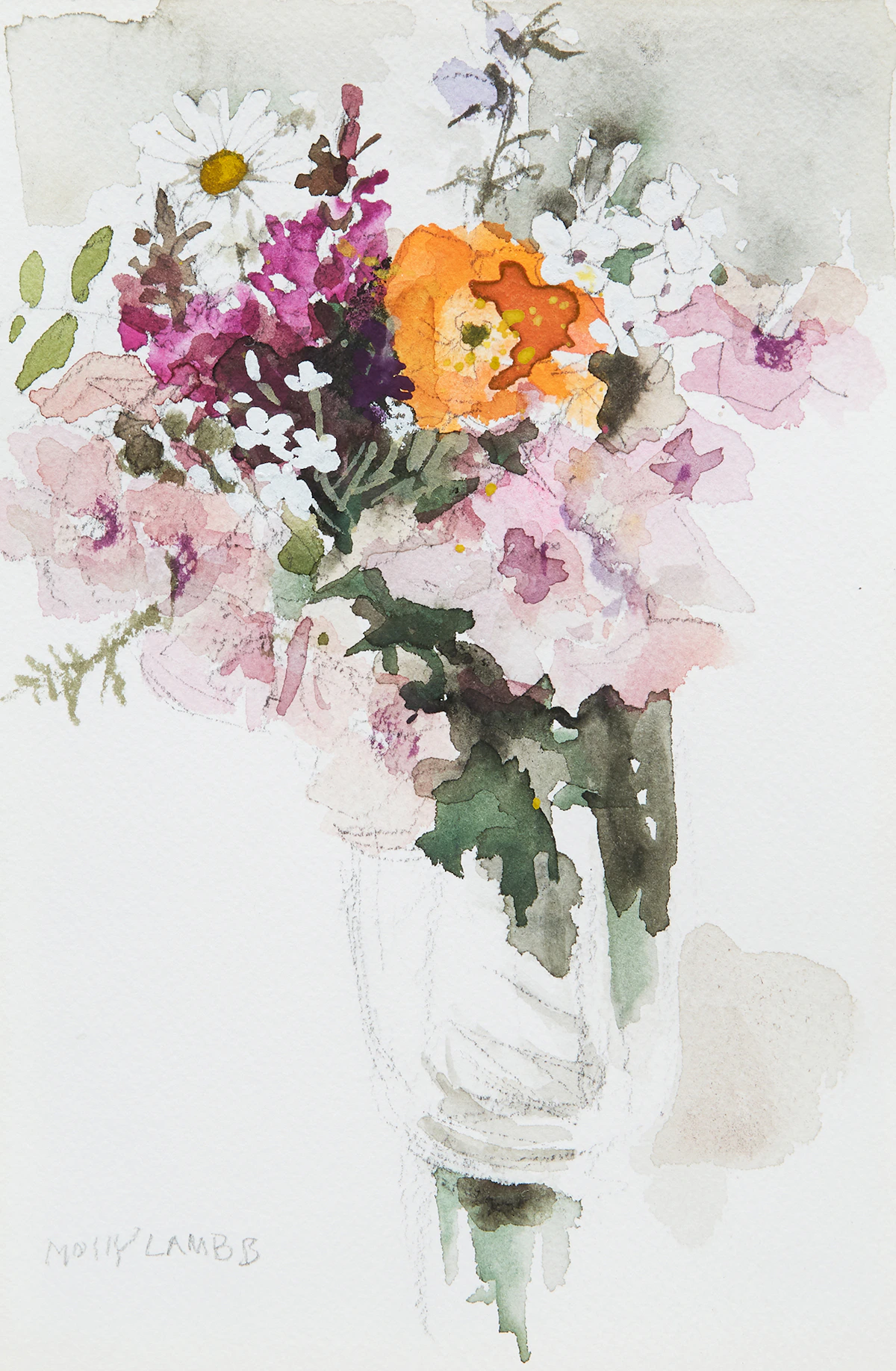 Molly Lamb Bobak, Bouquet (2), watercolour