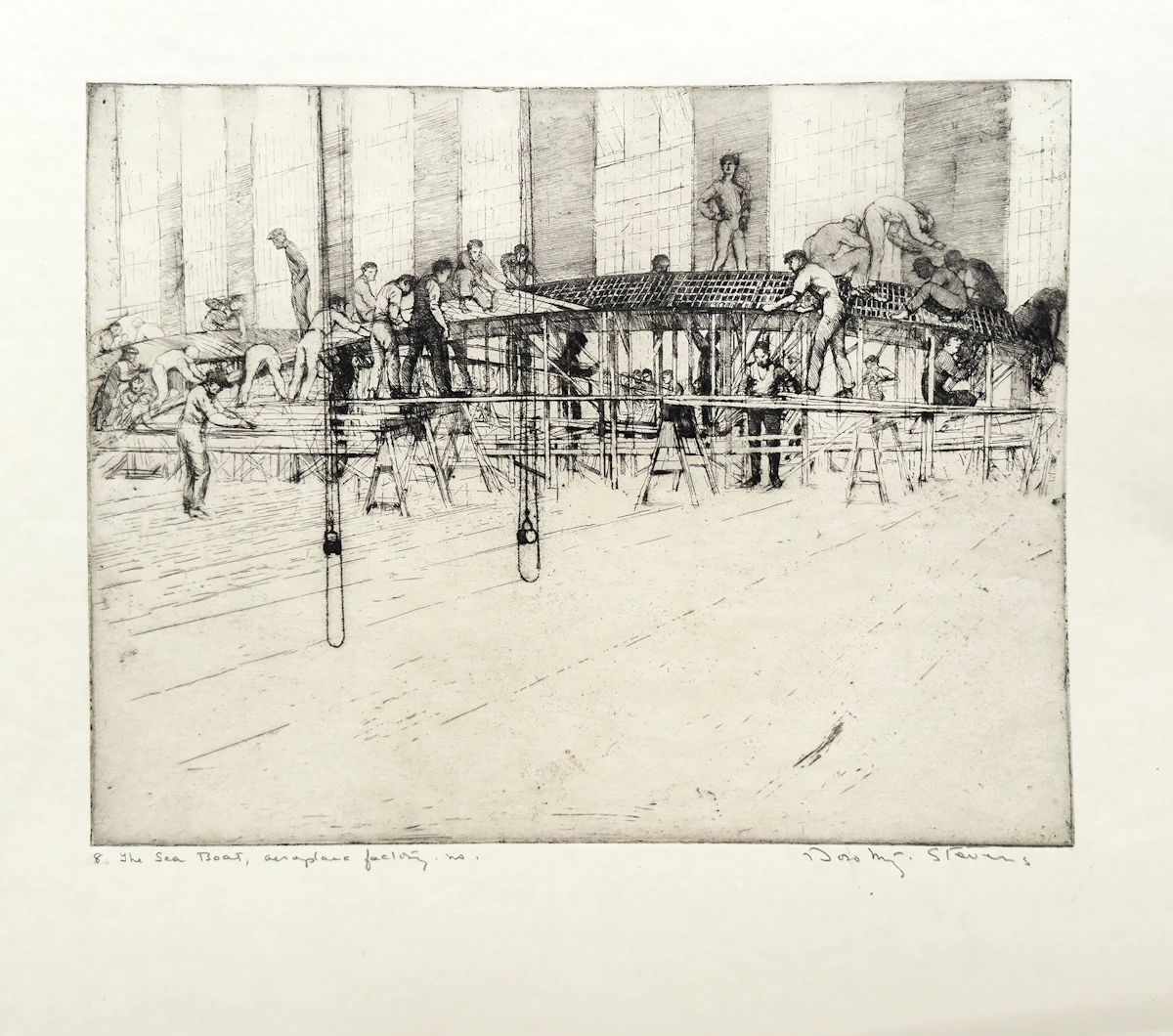 Dorothy Stevens, Six WWI Industrial Production etchings, six etchings