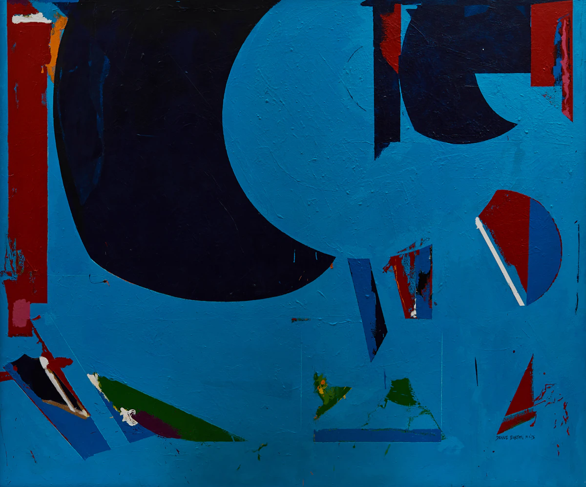 Dennis Eugene Norman Burton, Suspicion, acrylic and collage on canvas, 1975