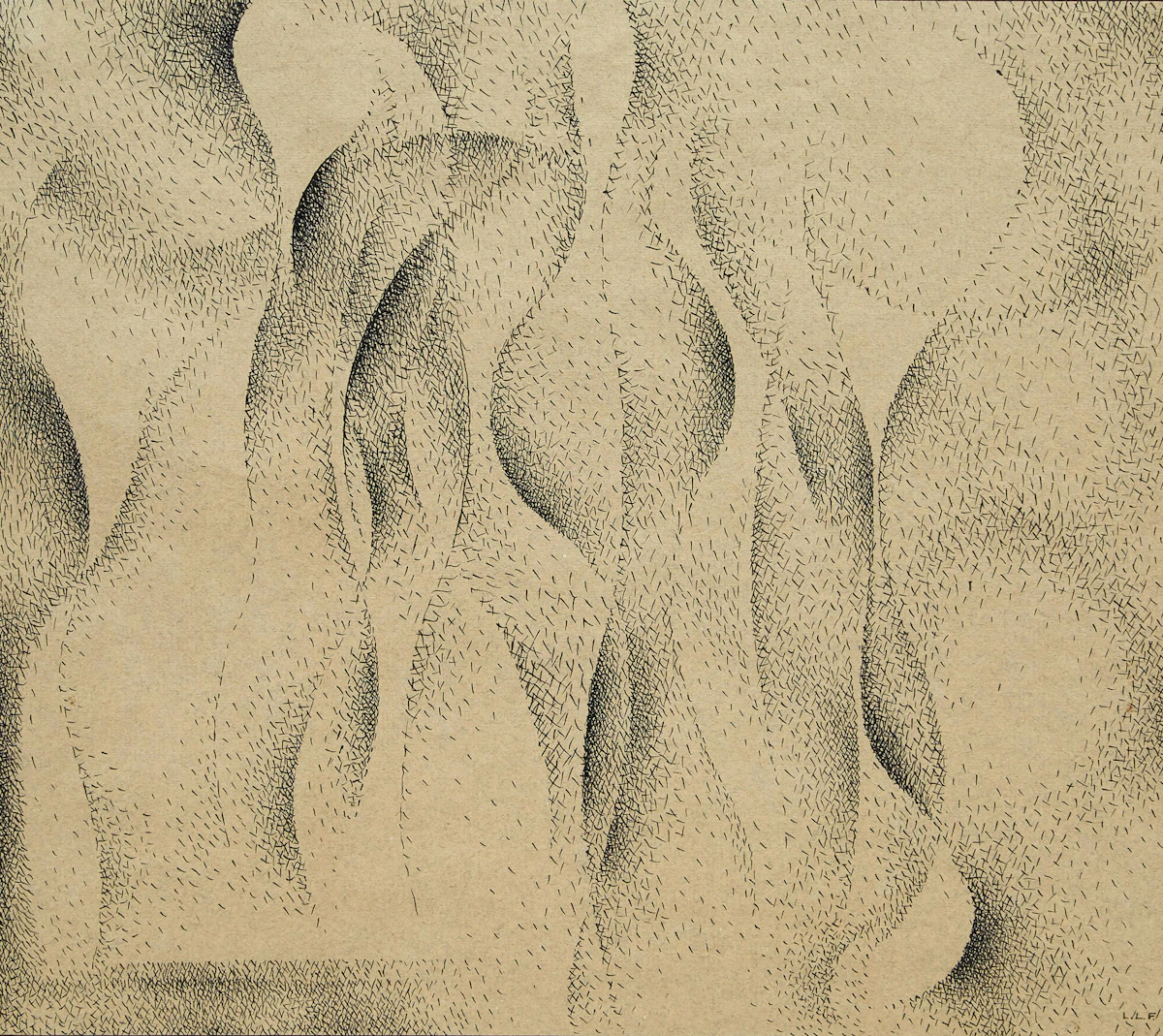 Lionel LeMoine FitzGerald, Abstract, 1956, ink, 26 April 1956