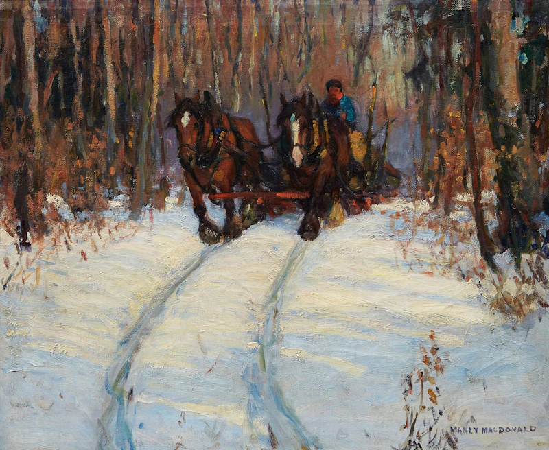 Winter Logging Scene by Manly Edward MacDonald