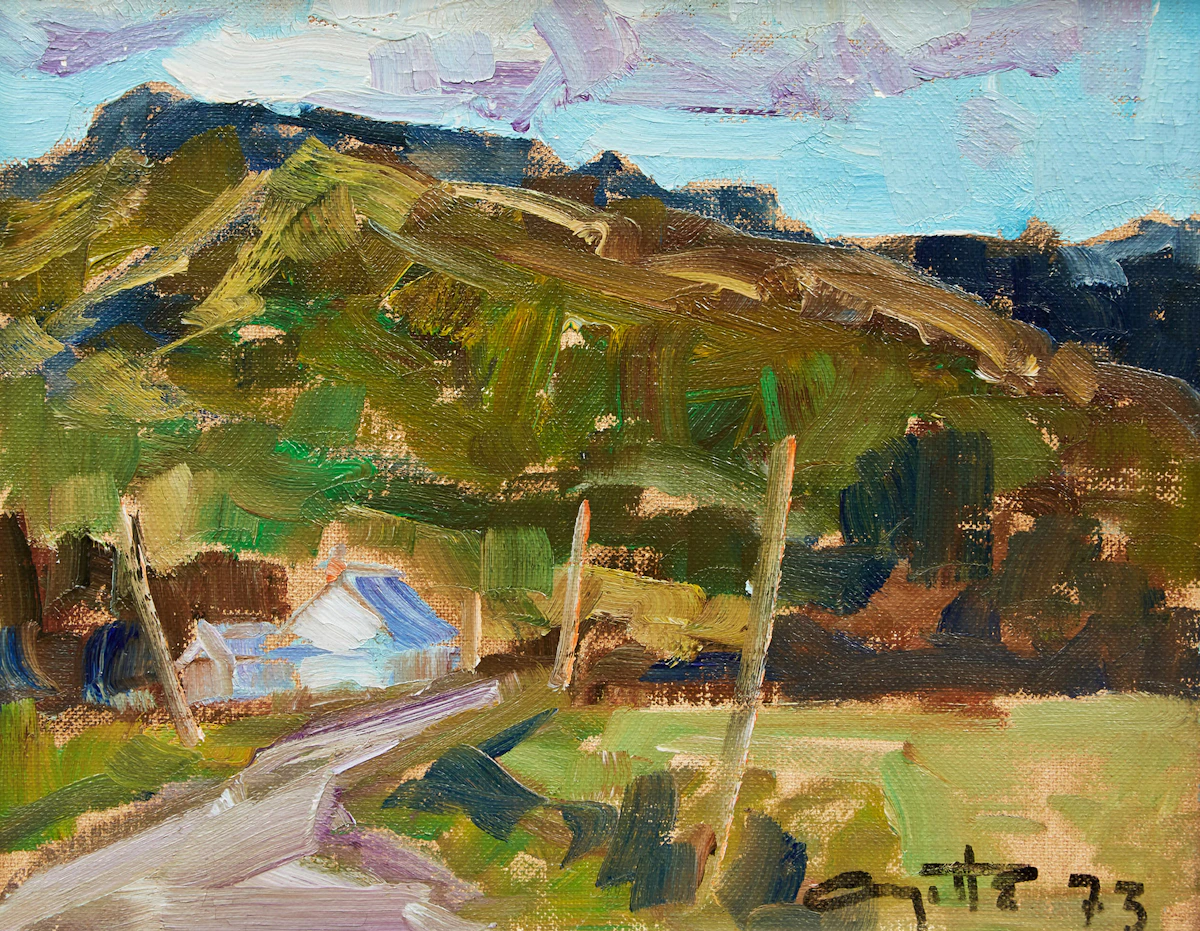Leo Ayotte, Country Road, oil on canvas board, 1973