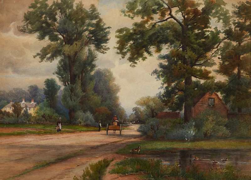 Joseph Thomas Rolph, Untitled, Village Scene, watercolour on paper
