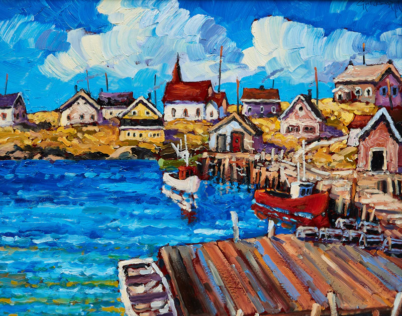Rod Charlesworth, Atlantic Blue (Peggy’s Cove, N.S.), oil on board