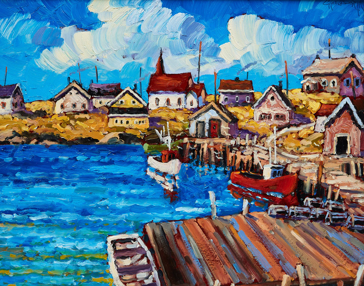 Rod Charlesworth, Atlantic Blue (Peggy’s Cove, N.S.), oil on board