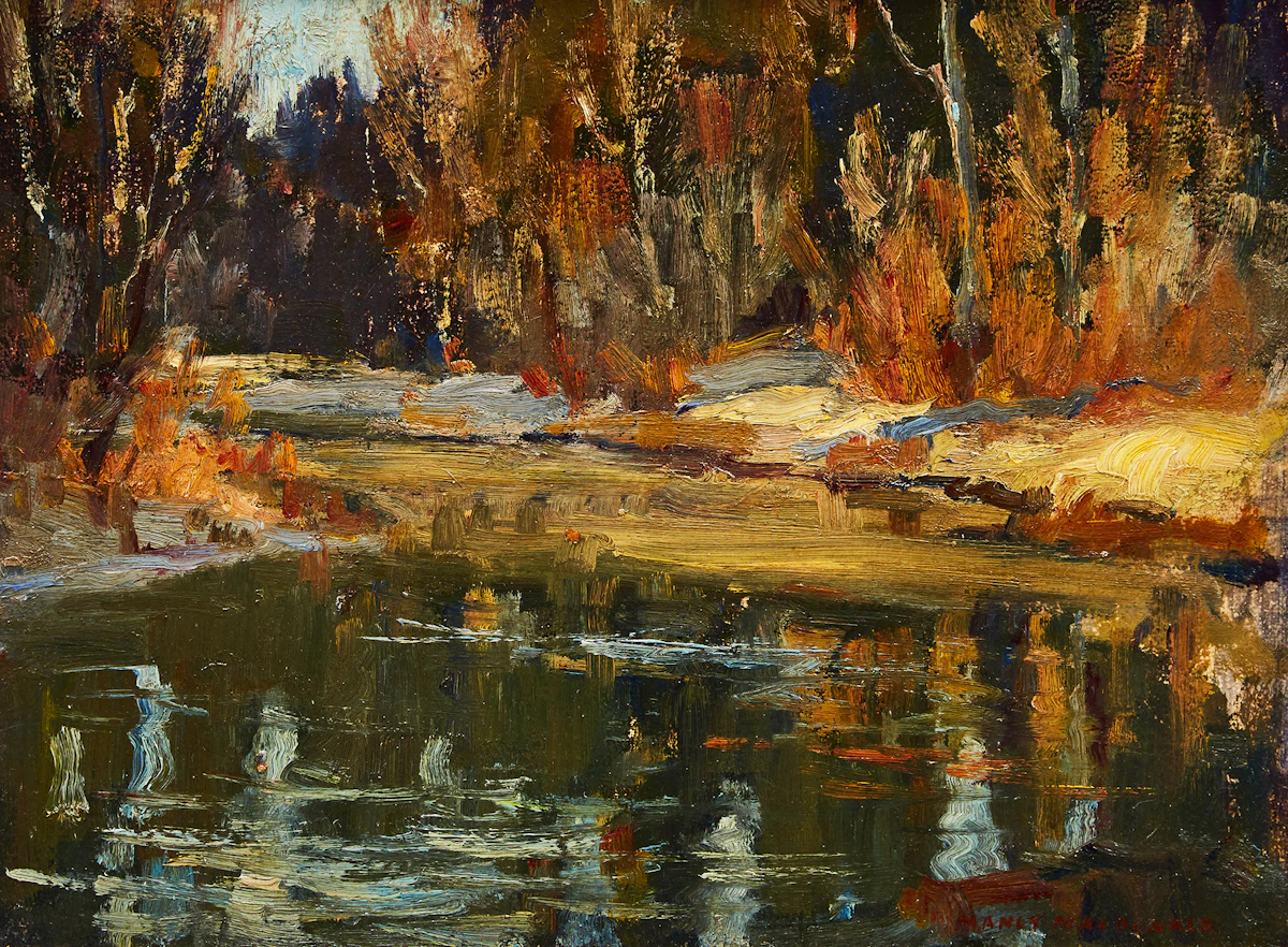 Manly Edward MacDonald, Stream in Autumn, oil on board