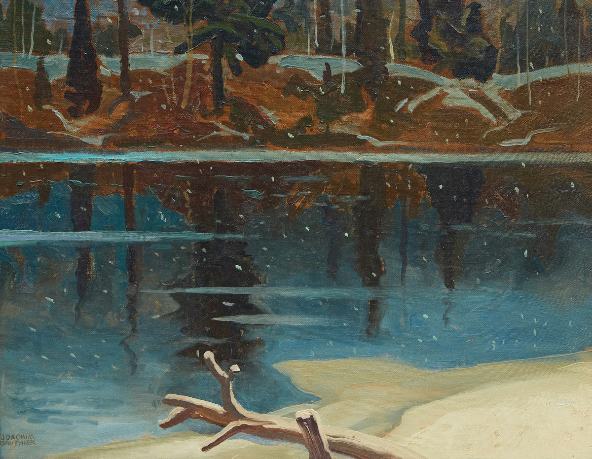 Joachim George Gauthier, At the End of March (Madawaska River), oil on canvas laid down on board, 1970
