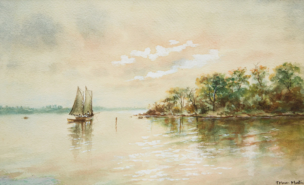 Thomas Mower Martin, Sailboat on the Lake , watercolour on paper