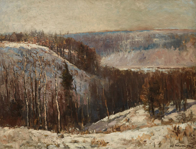 William Edwin Atkinson, Winter Landscape, oil on canvas