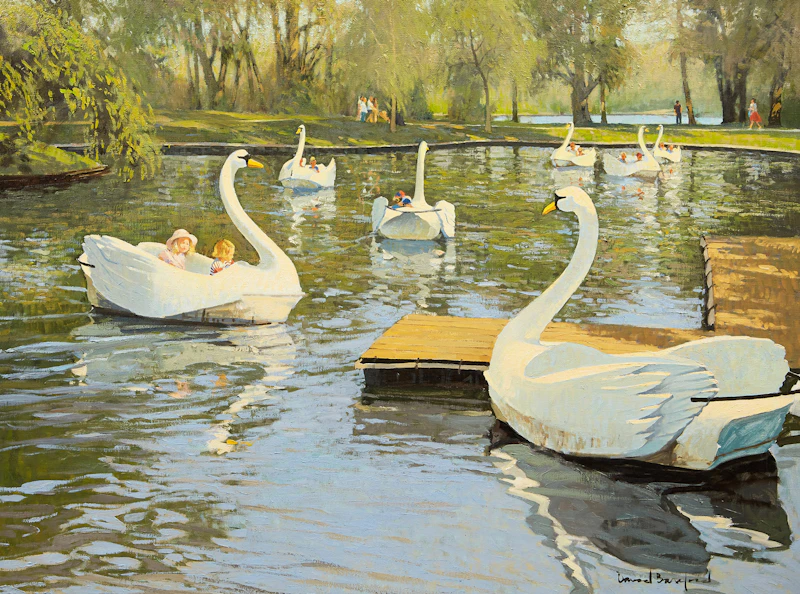 Swans (Center Island, Toronto) by David Bareford