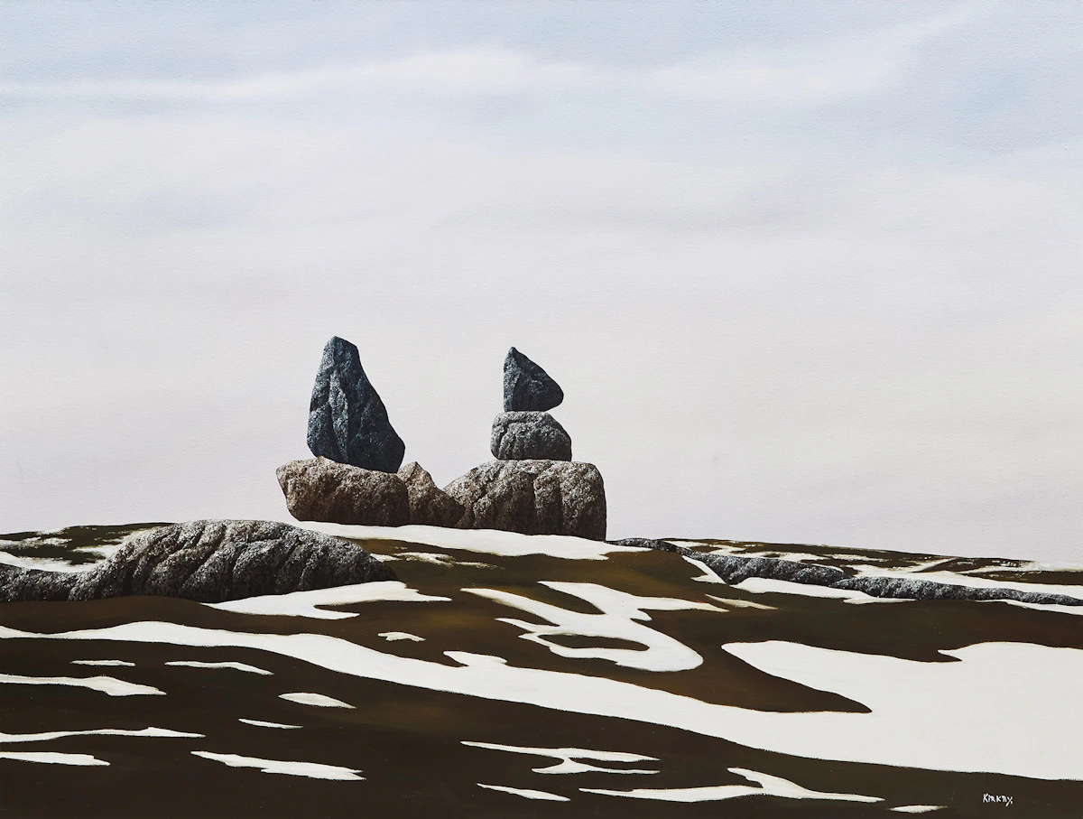 Ken Kirkby, Two Sentinels, oil on canvas