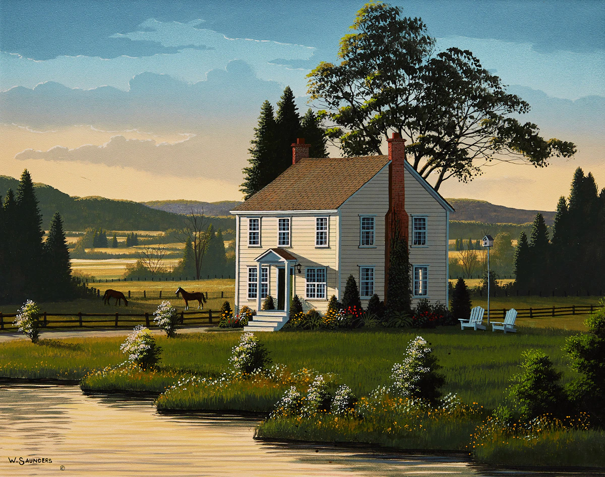 William J. Saunders, Summer Evening, acrylic on board