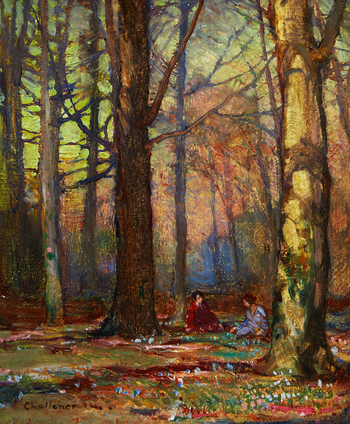 Frederick Sproston Challener, Spring Time in the Woods, oil on board