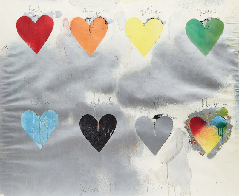 Eight Hearts by Jim Dine
