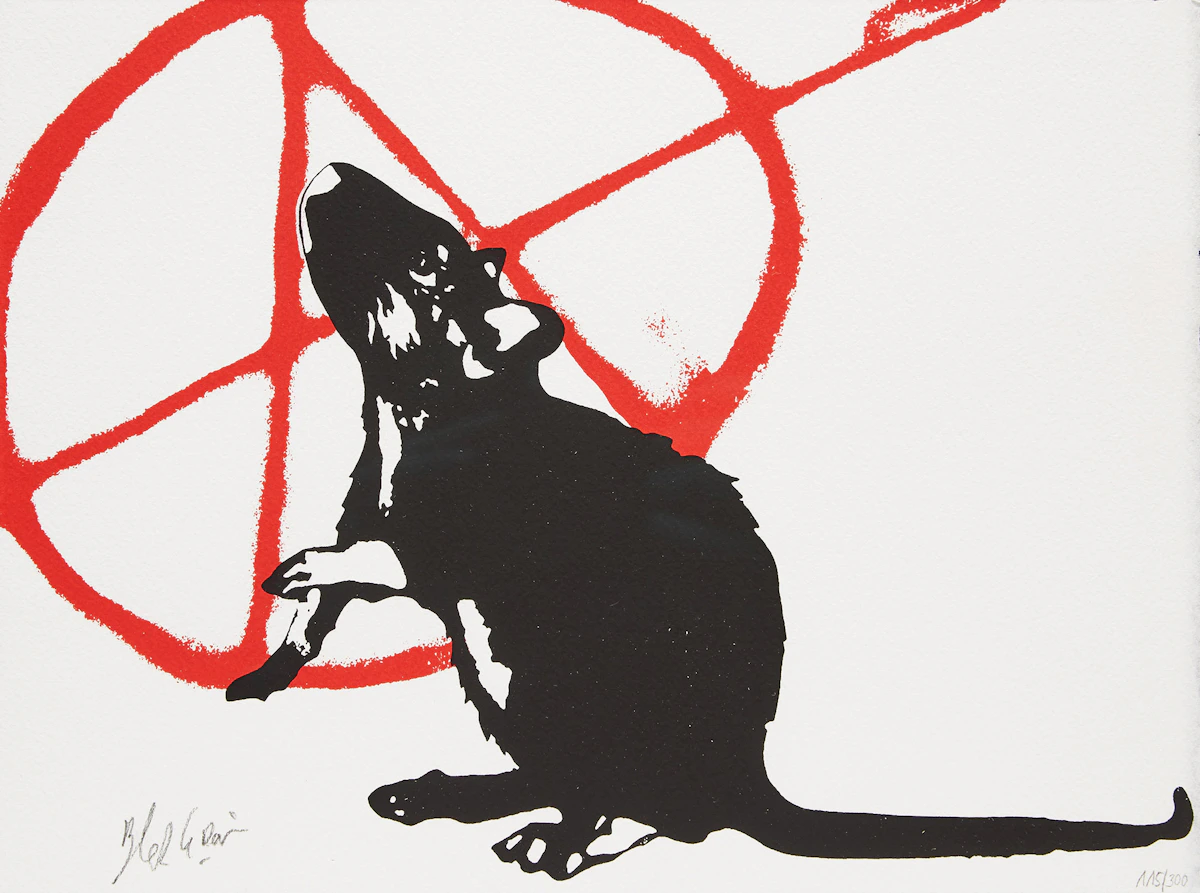 Blek Le Rat, The Anarchist, screenprint in colours, 2020