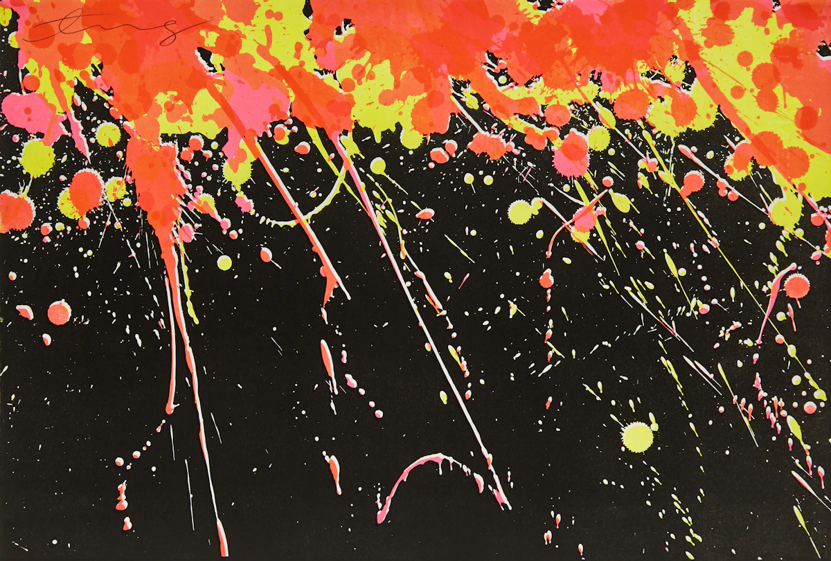 Walasse Ting, Fireworks, colour lithograph, 1974