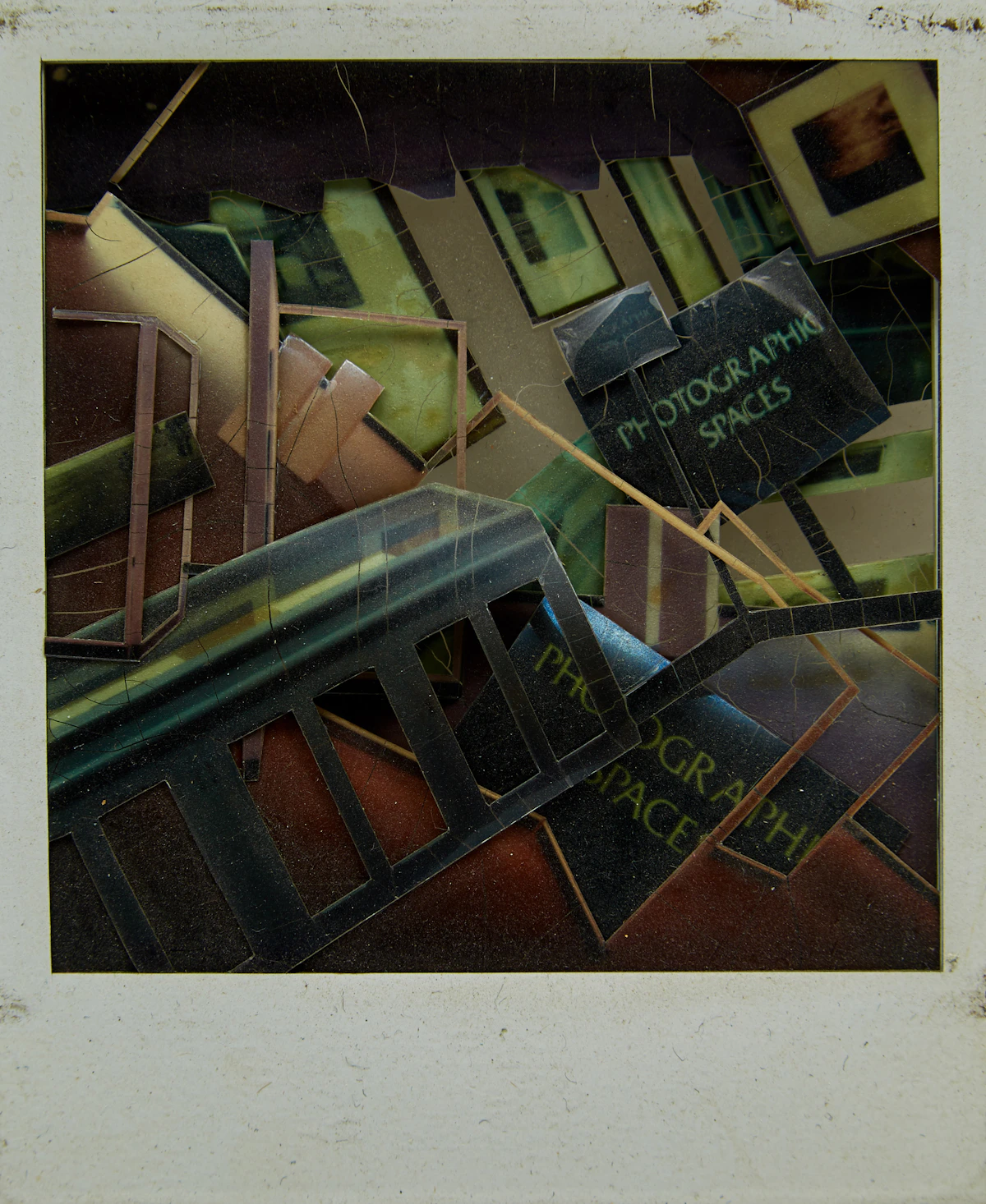 Iain Baxter&, Untitled (Photographic Spaces), seven layers of colour polaroids