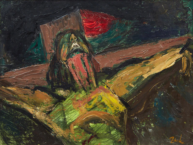 Jack Hamilton Bush, Agony, oil on board