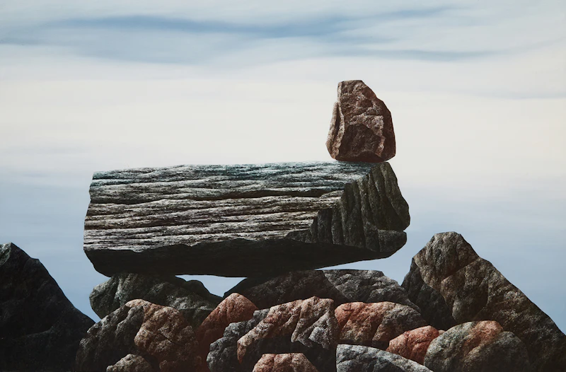 Landscape with Stacked Rocks by Ken Kirkby