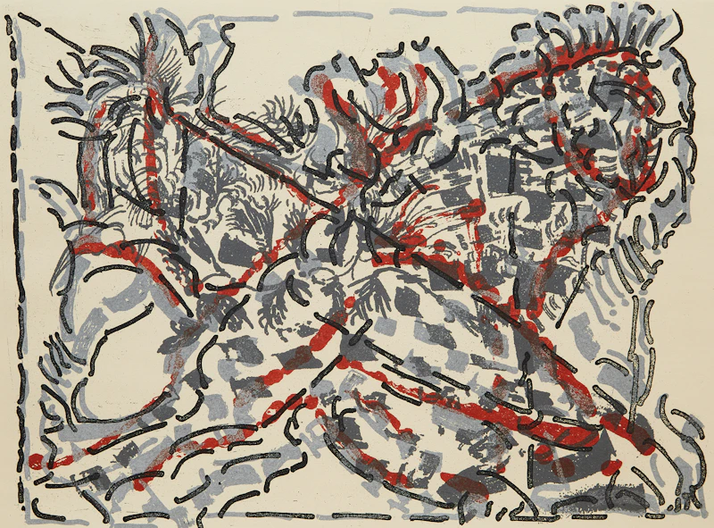 Jean Paul Riopelle, Quien-toi bien (Série Dommage), colour etching