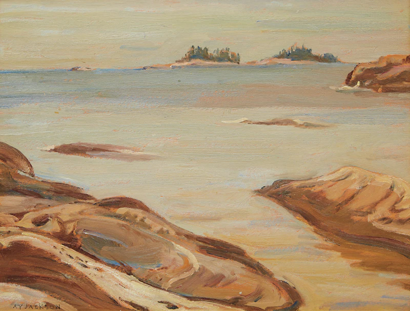 Alexander Young Jackson, At Pilot Harbour, Lake Superior, oil on panel