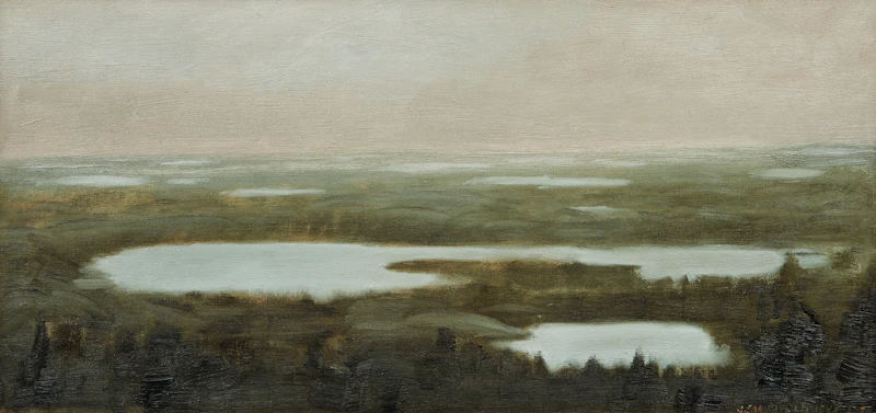 Jean Paul Lemieux, Les Lacs du Nord , oil on canvas