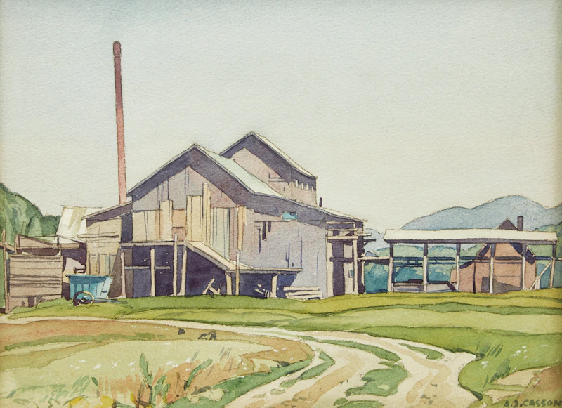 Alfred Joseph Casson, Mill Near Elephant Lake, watercolour