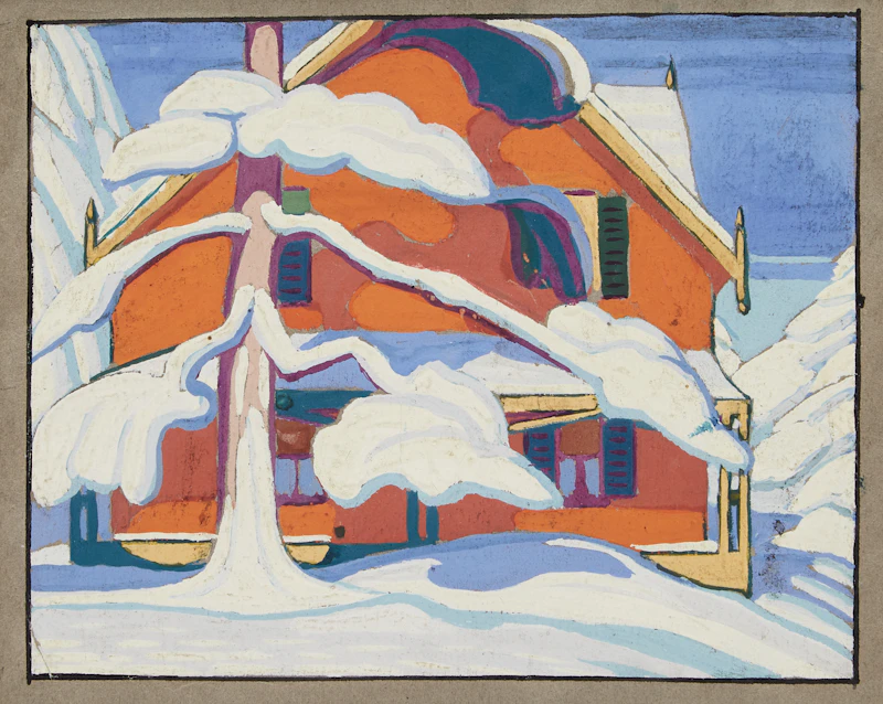 Lawren Stewart Harris, Red House, Barrie, 1924, gouache